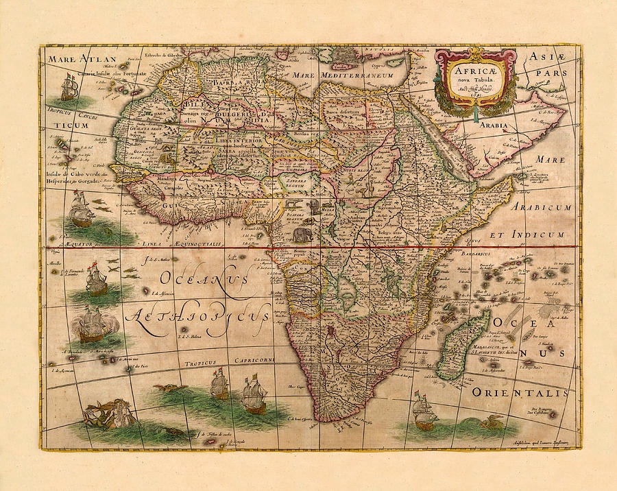 Map Of Africa 1641 Photograph by Andrew Fare - Pixels