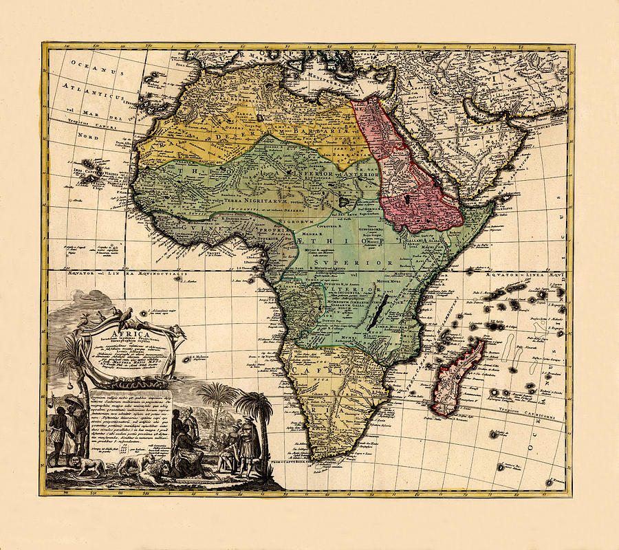 Map Of Africa 1752 Photograph