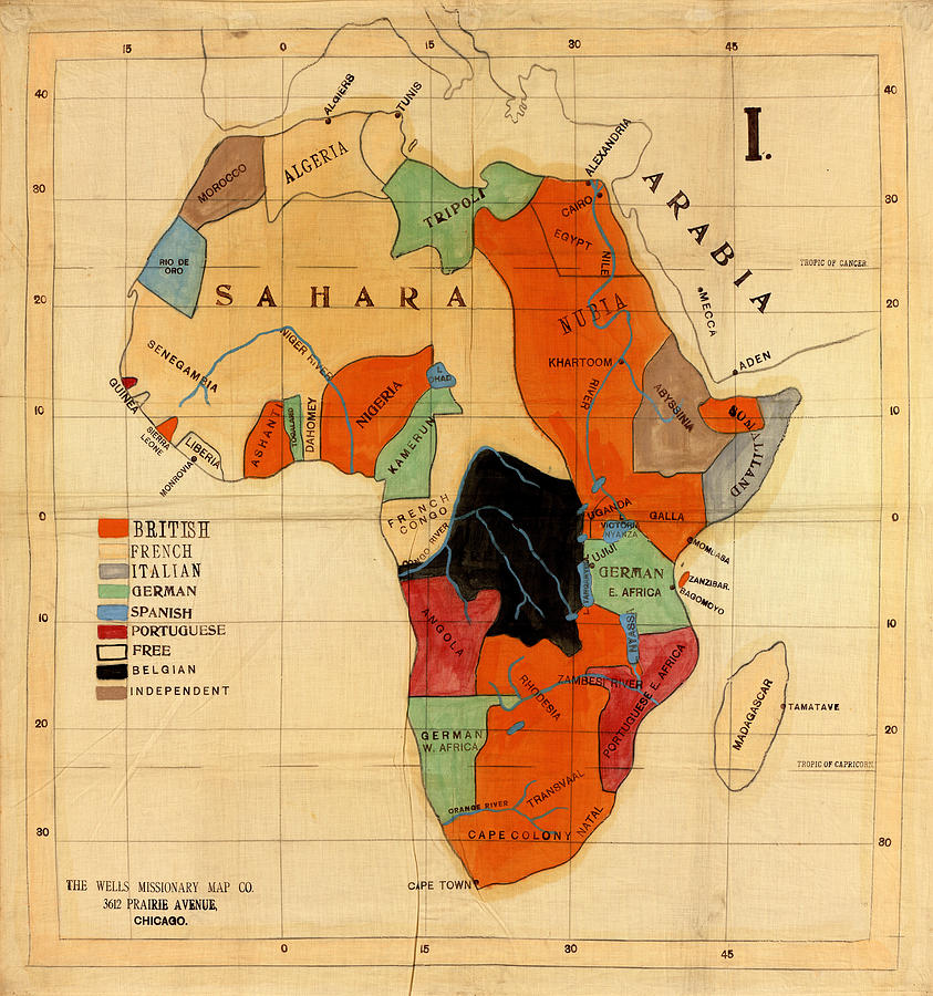 Map Of Africa 1908 Photograph by Andrew Fare