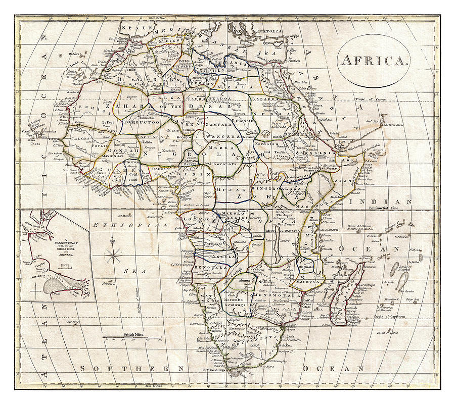 Map of Africa - Cruttwell - 1799 Painting by Pablo Romero - Pixels