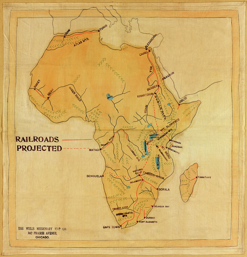 Map Of Africa Railways 1908 Photograph by Andrew Fare