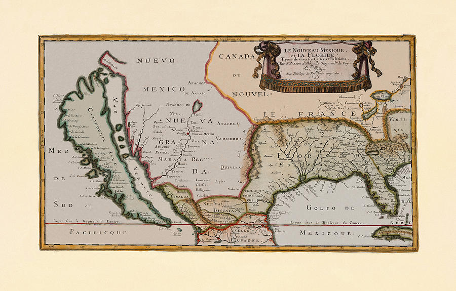 Map Of America 1679 Photograph by Andrew Fare