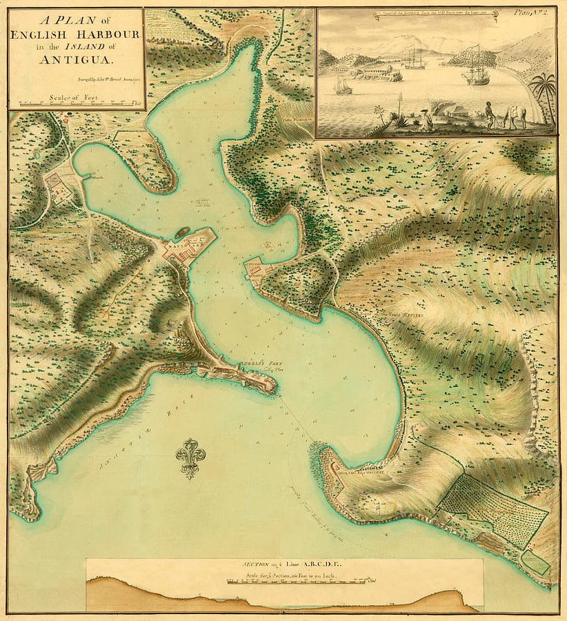 Map Of Antigua 1752 Photograph by Andrew Fare