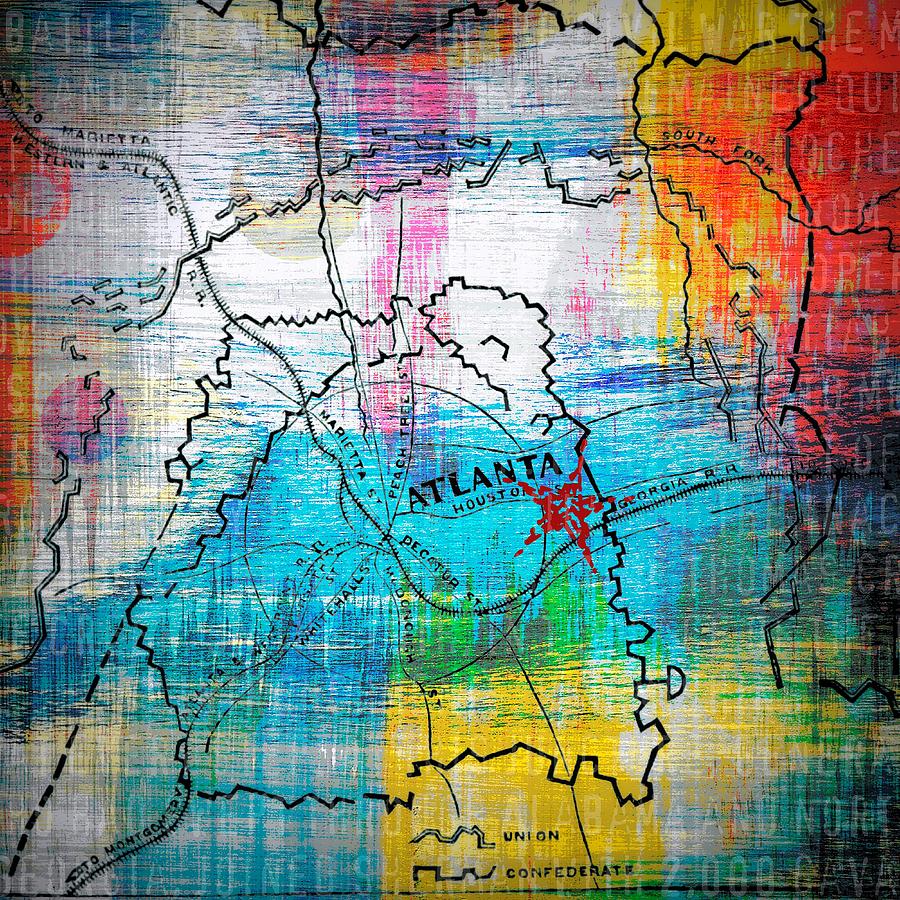 Map Of Atlanta Digital Art