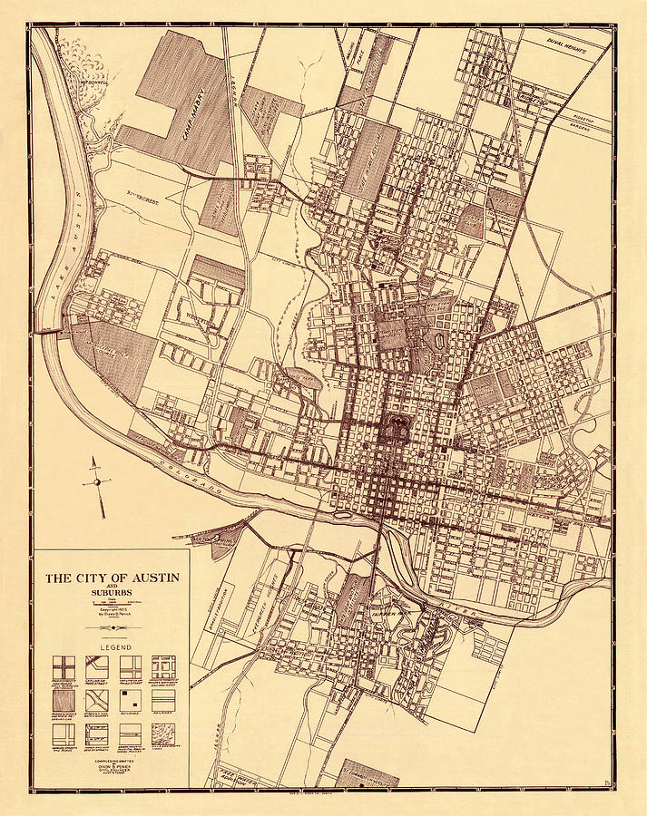Map Of Austin 1919 Photograph by Andrew Fare