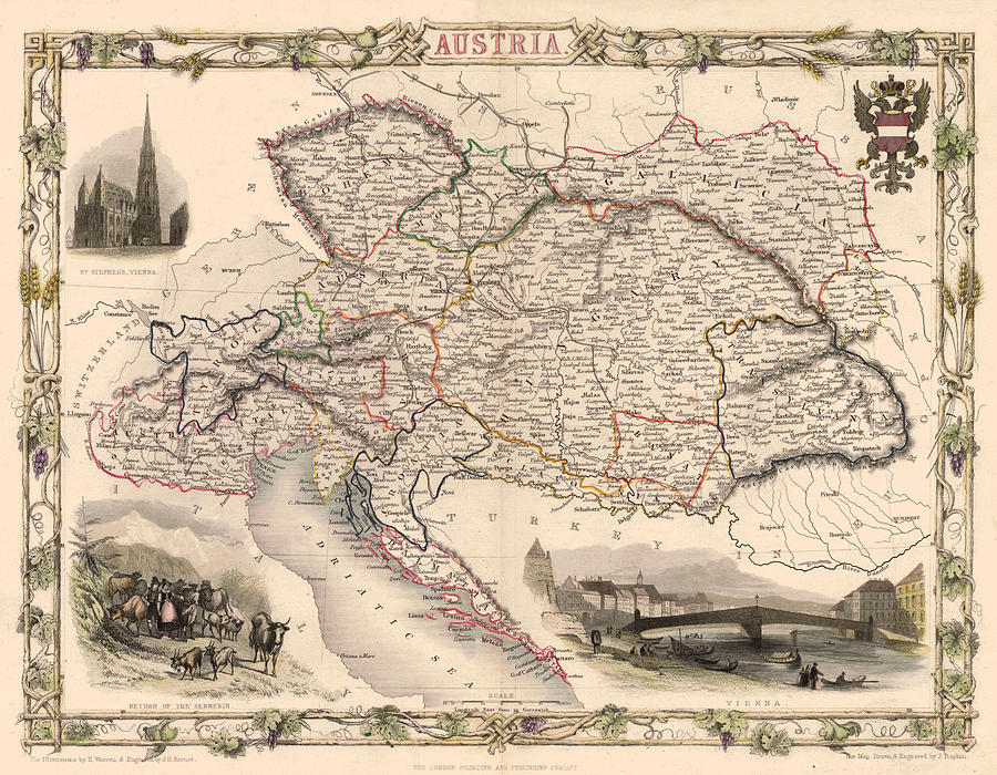 Map Of Austria 1850 Andrew Fare 