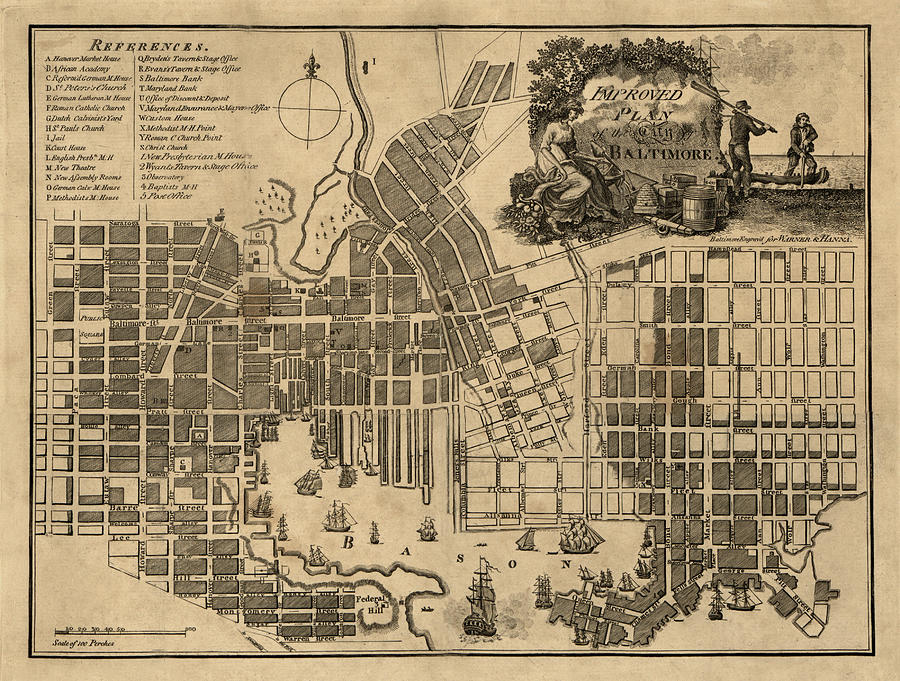 Map of Baltimore 1804 Photograph by Andrew Fare