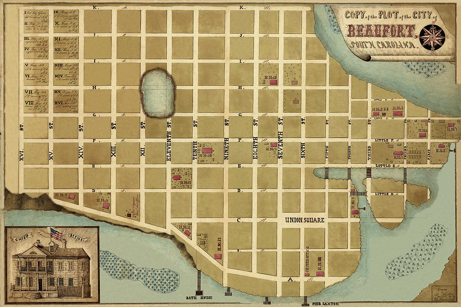 Map Of Beaufort 1860 Photograph by Andrew Fare