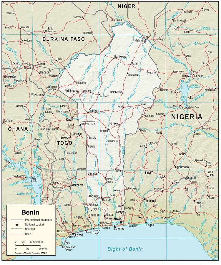 Map of Benin Mixed Media by Roy Pedersen