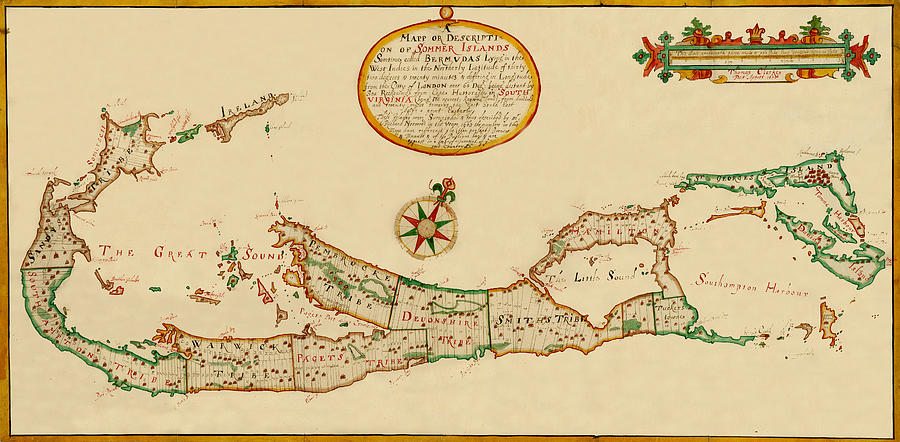Map Of Bermuda 1678 Photograph by Andrew Fare