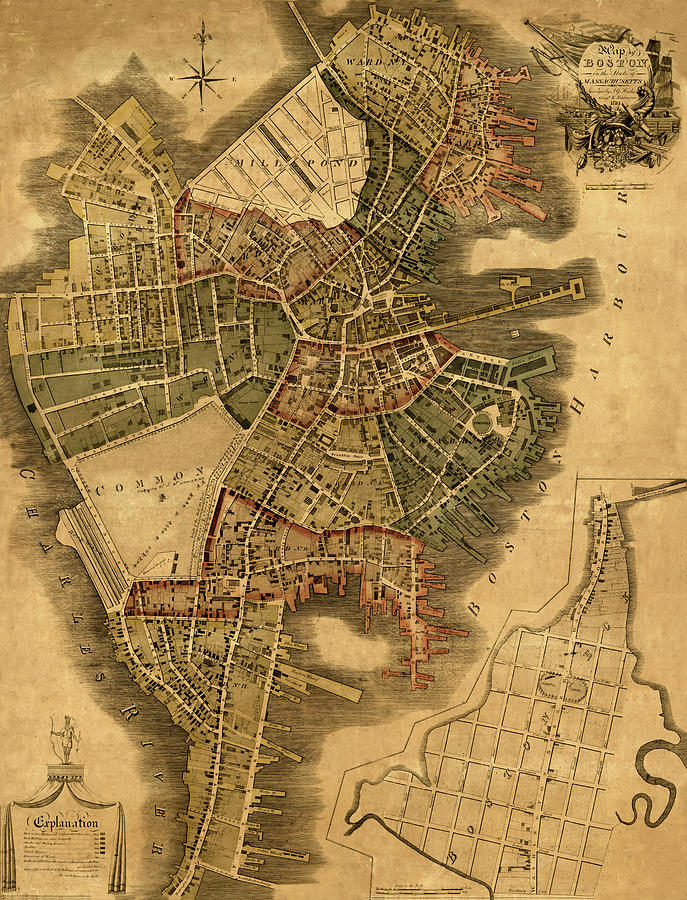 Map Of Boston 1814 Photograph by Andrew Fare