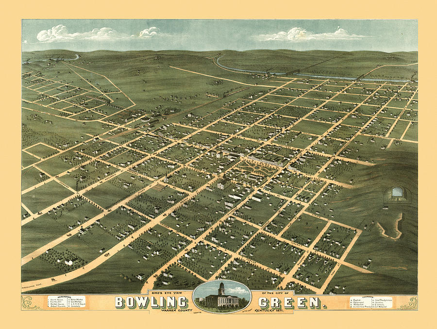 Map Of Bowling Green 1871 Andrew Fare 