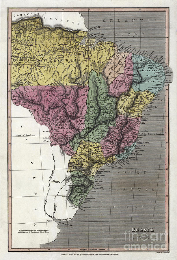 Map of Brazil - 1822 Painting by Pablo Romero - Fine Art America