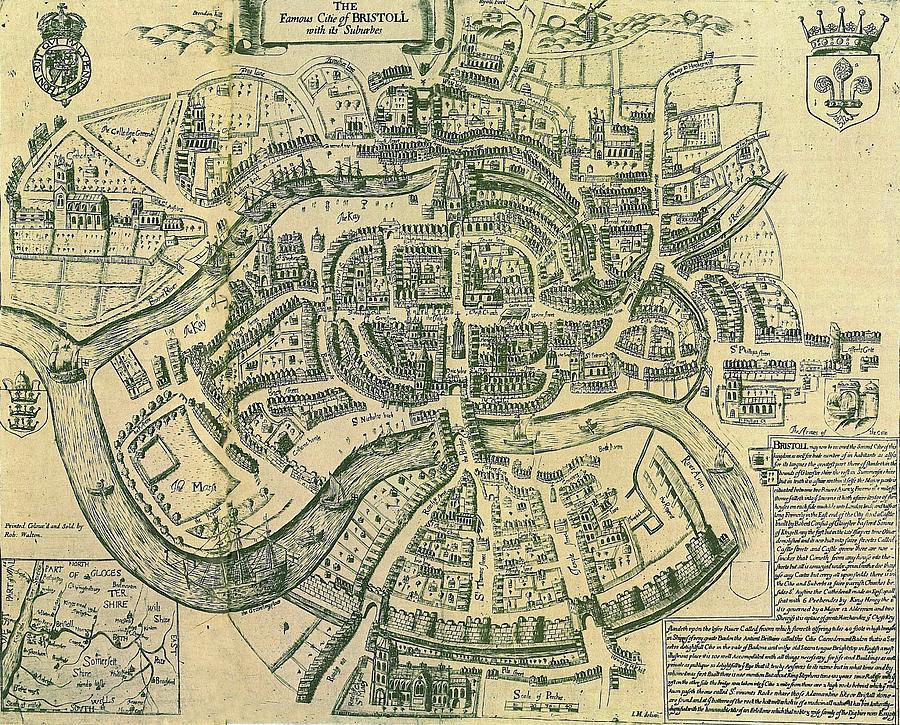 Map Of Bristol 1590 Photograph