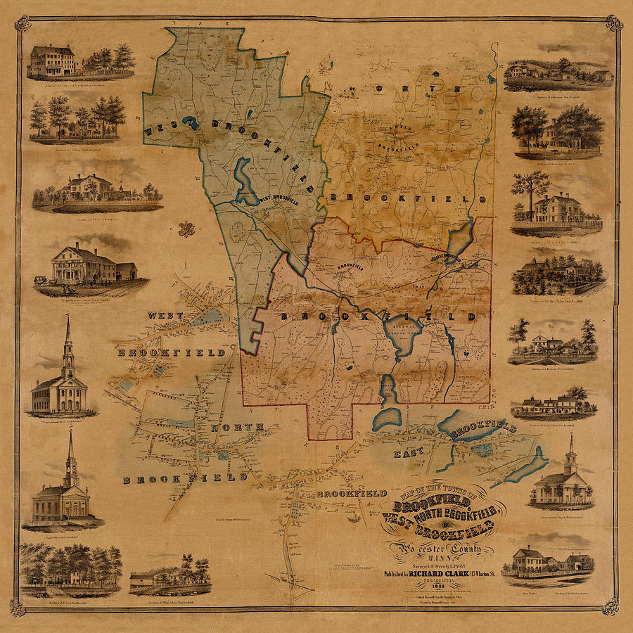 Map Of Brookfield 1855 Photograph by Andrew Fare - Pixels