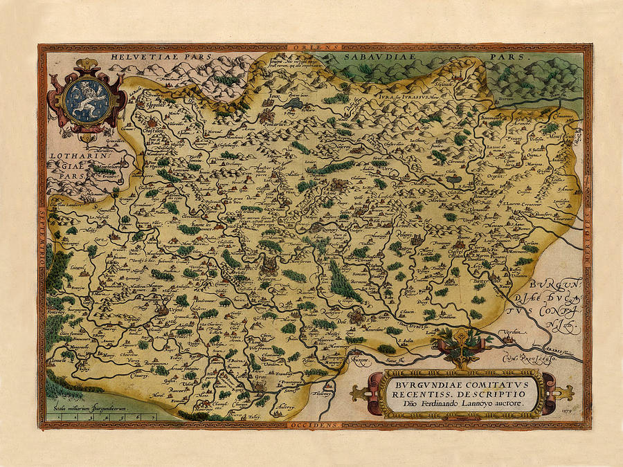 Map Of Burgundy 1584 Photograph by Andrew Fare - Fine Art America