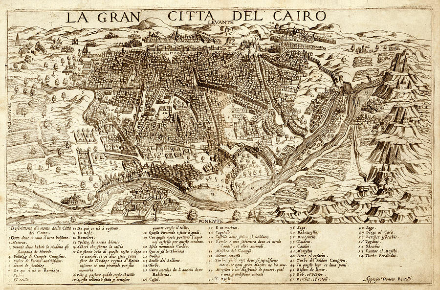 Map Of Cairo 1575 Photograph by Andrew Fare