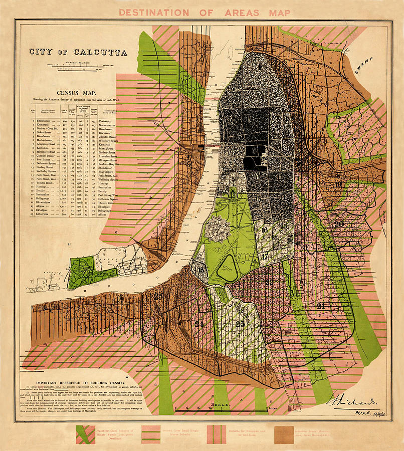 Map Of Calcutta 1913 Photograph by Andrew Fare