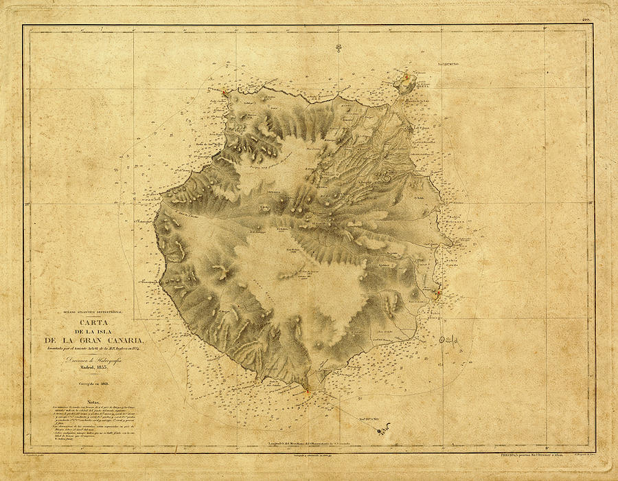 Map Of Canary Islands 1868 Photograph by Andrew Fare | Fine Art America