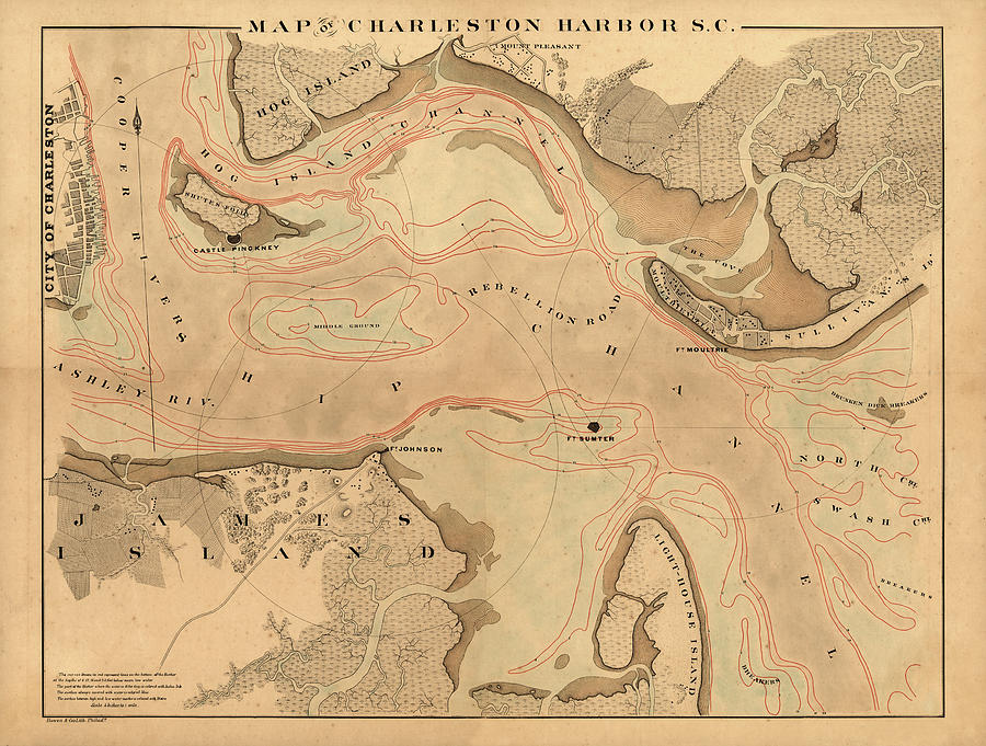 Map Of charleston 1880 Photograph by Andrew Fare
