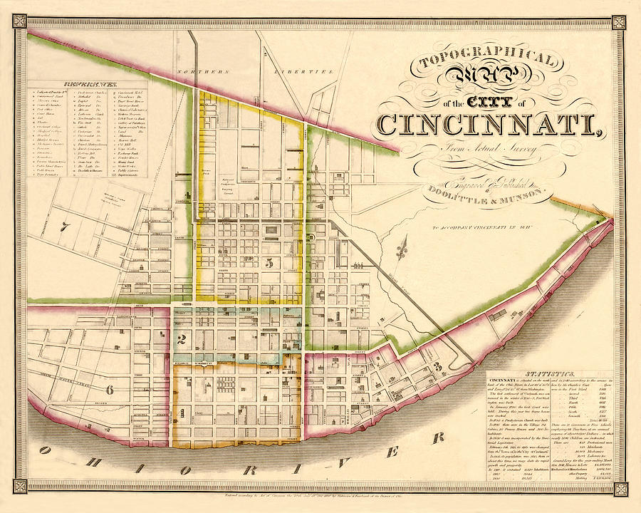 Map Of Cincinnati 1841 Photograph by Andrew Fare