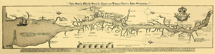 Map Of  Delaware River 1655 Photograph by Andrew Fare