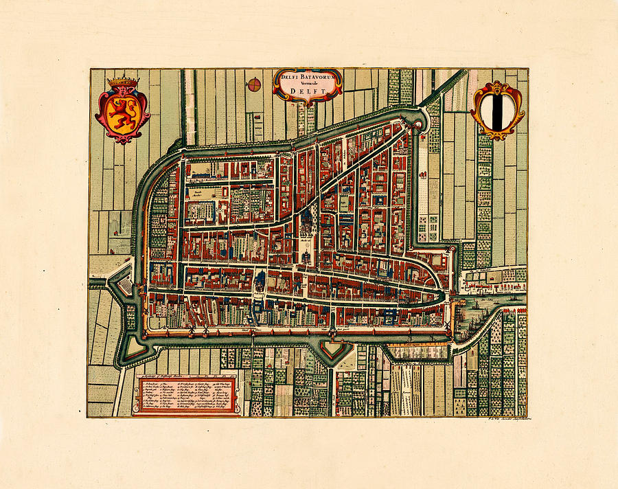 Map Of Delft 1695 Photograph by Andrew Fare