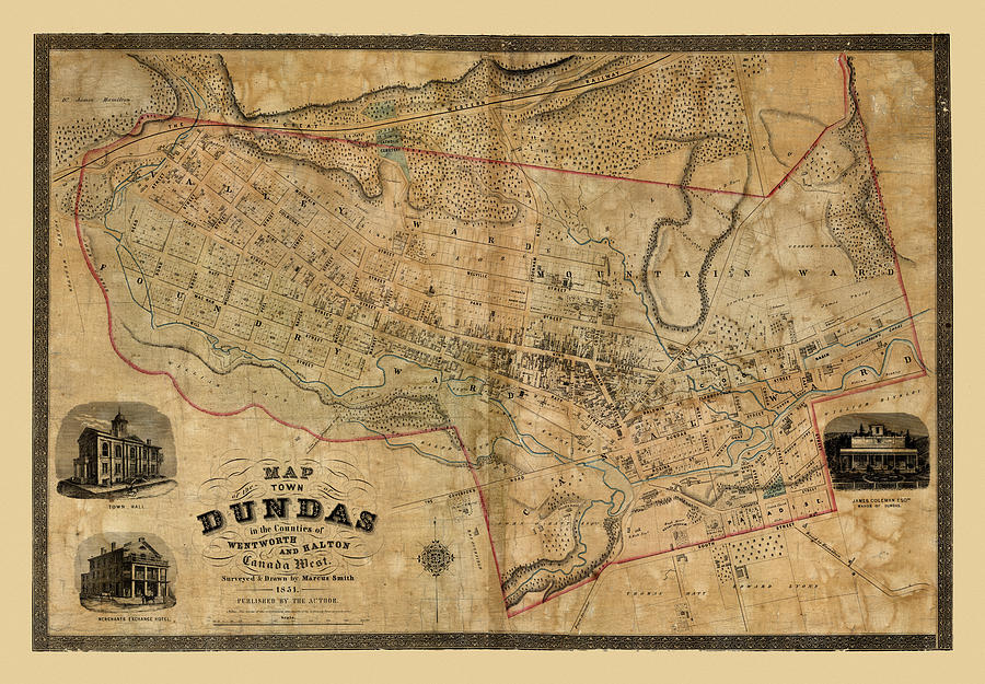 Map Of Dundas 1851 Andrew Fare 