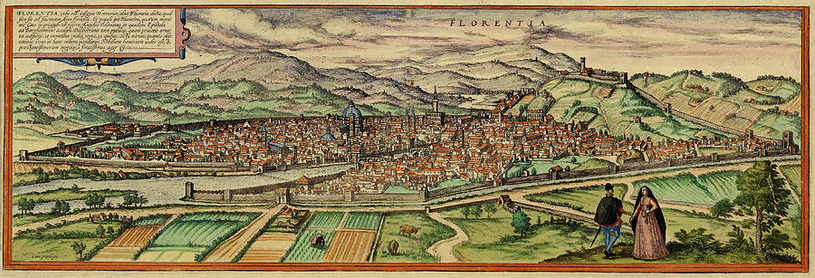 Map Of Florence 1572 Photograph by Andrew Fare