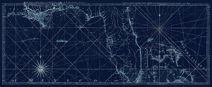 Map Of Florida Photograph - Map Of Florida 1775b by Andrew Fare
