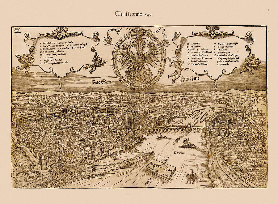 Map Of Frankfurt 1549 Photograph by Andrew Fare