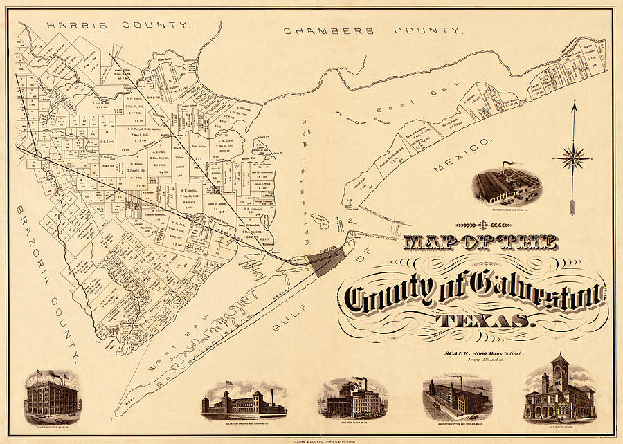 Map Of Galveston 1902 Photograph by Andrew Fare