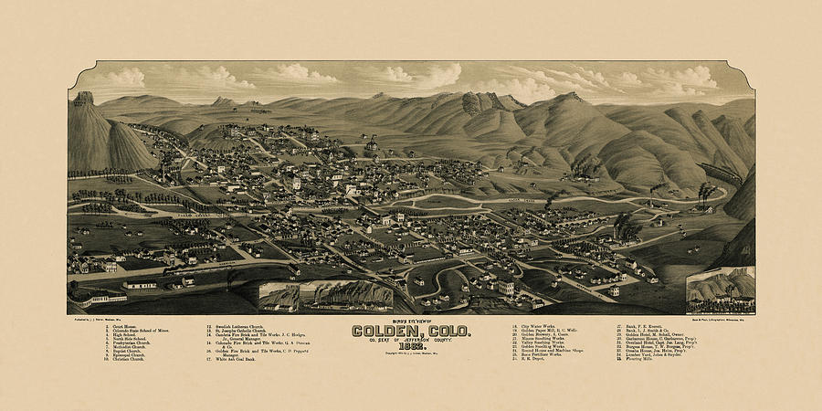 Map Of Golden 1882 Photograph by Andrew Fare