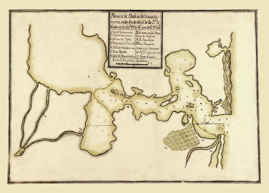 Map Of Guantanamo Bay 1780 Photograph by Andrew Fare