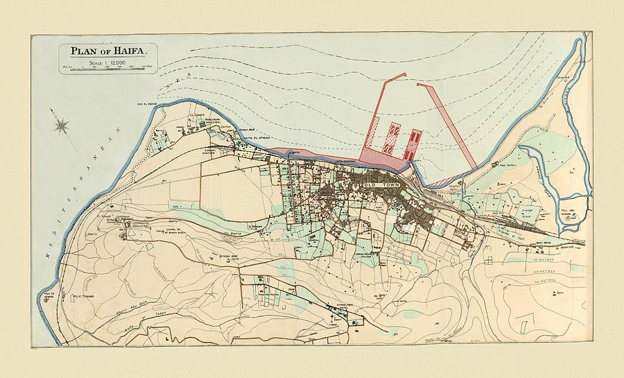 Map Of Haifa 1923 Photograph by Andrew Fare