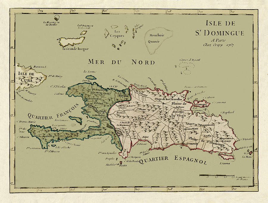 Map Of Hispaniola 1767 Photograph by Andrew Fare