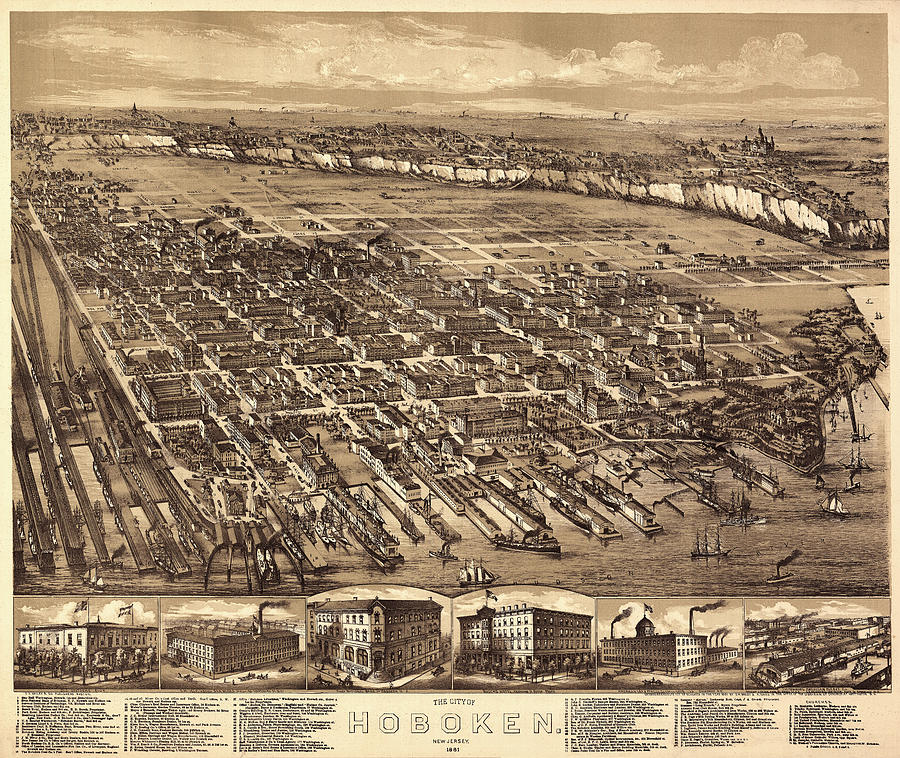 Map Of Hoboken 1881 Photograph by Andrew Fare