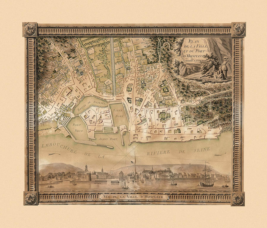 Map Of Honfleur 1789 Photograph by Andrew Fare