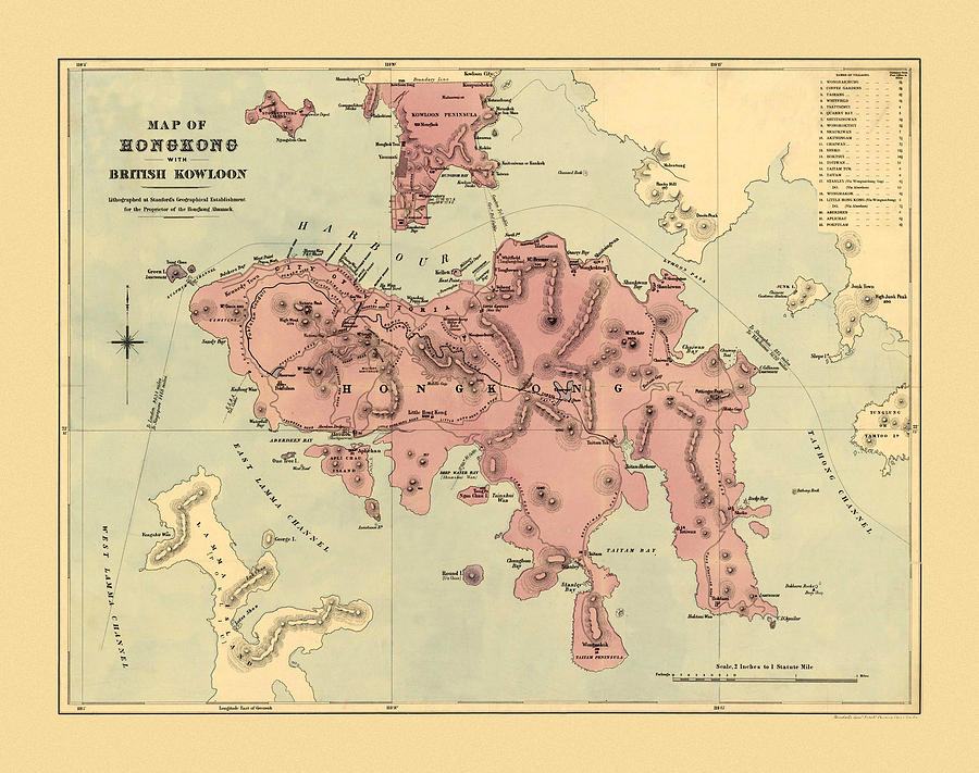 Map Of Hong Kong 1888 Photograph by Andrew Fare
