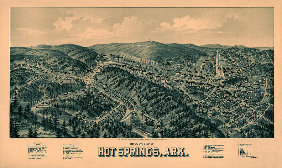 Map Of Hot Springs 1888 Photograph by Andrew Fare