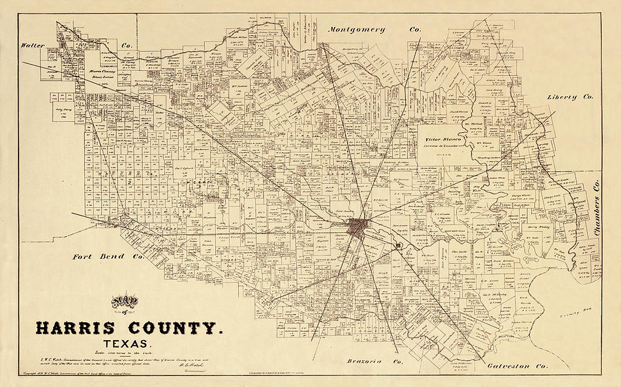 Map Of Houston 1879 Photograph by Andrew Fare
