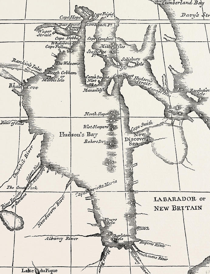 Map Of Hudson Bay Drawing by Henry Ellis