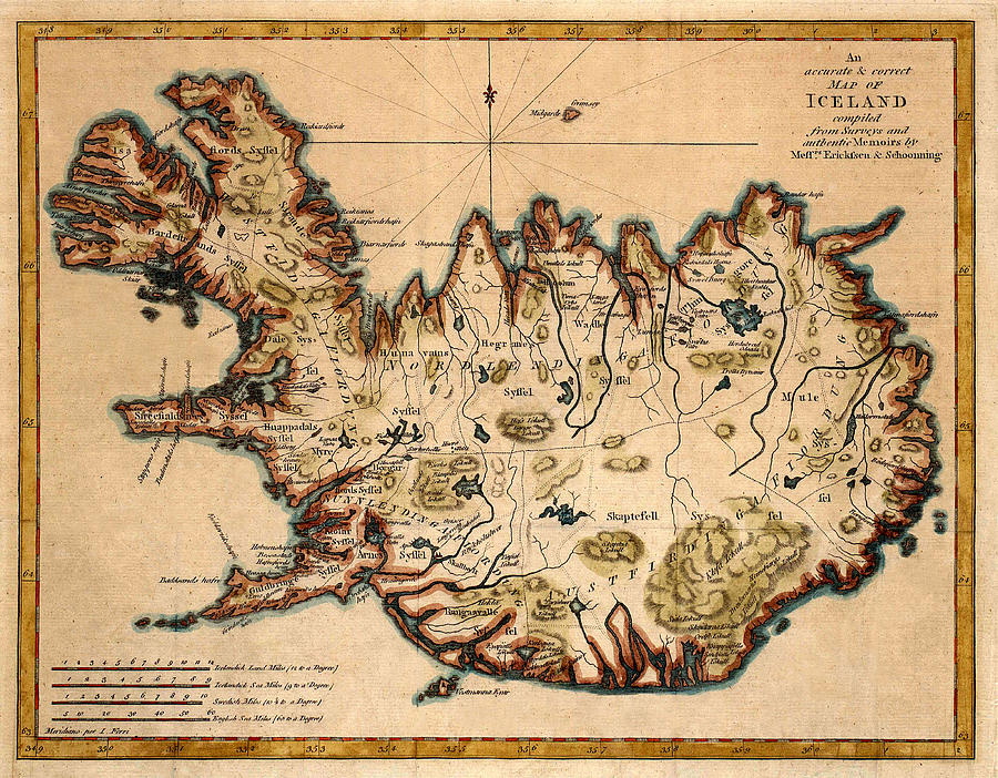 Map Of Iceland 1780 Photograph by Andrew Fare