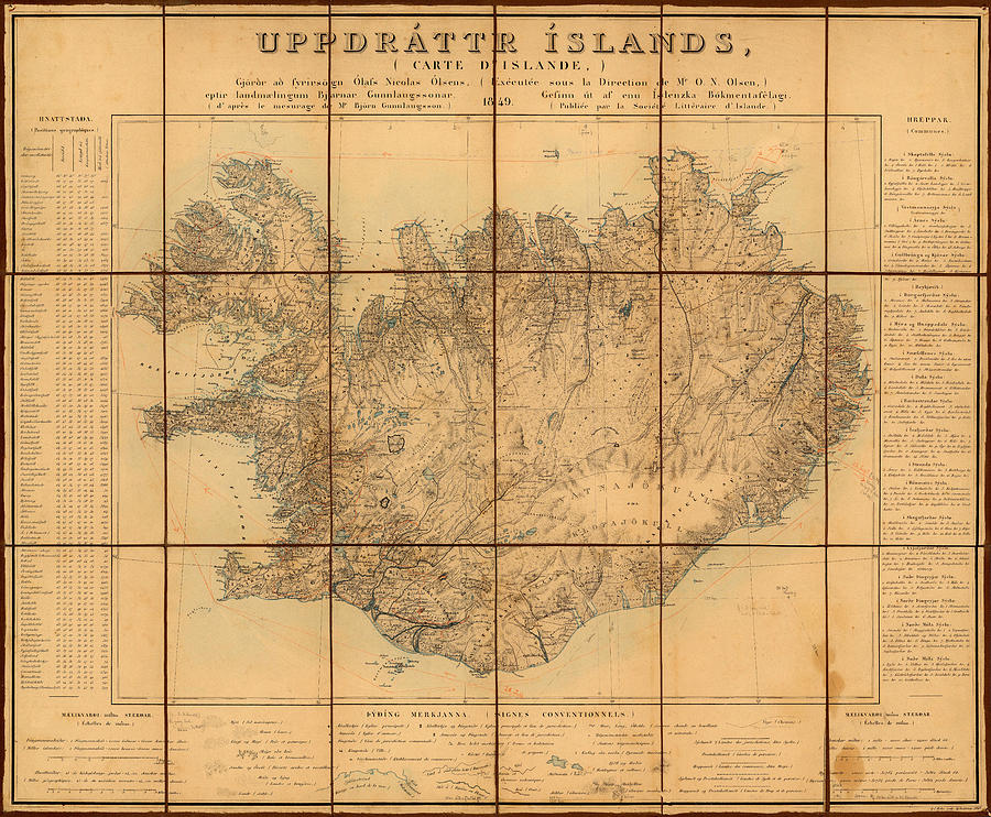 Map Of Iceland 1849 Photograph by Andrew Fare