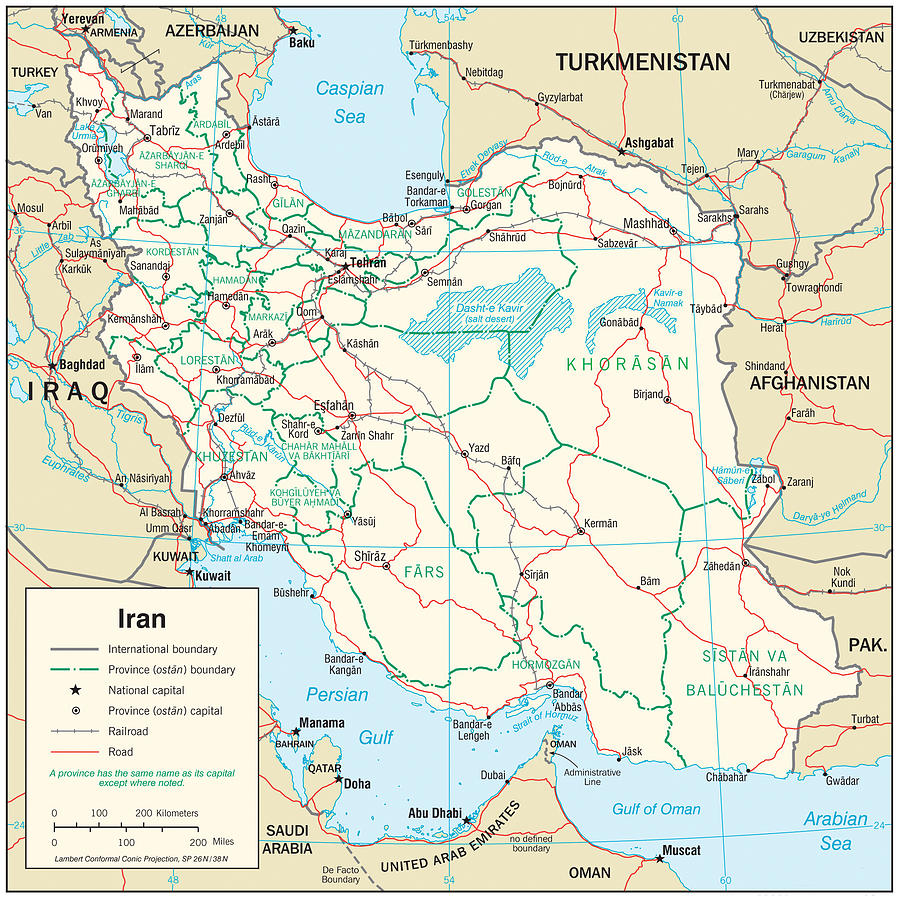 Map of Iran 2 Mixed Media by Roy Pedersen
