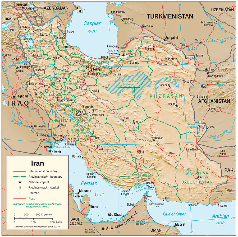 Map of Iran Mixed Media by Roy Pedersen