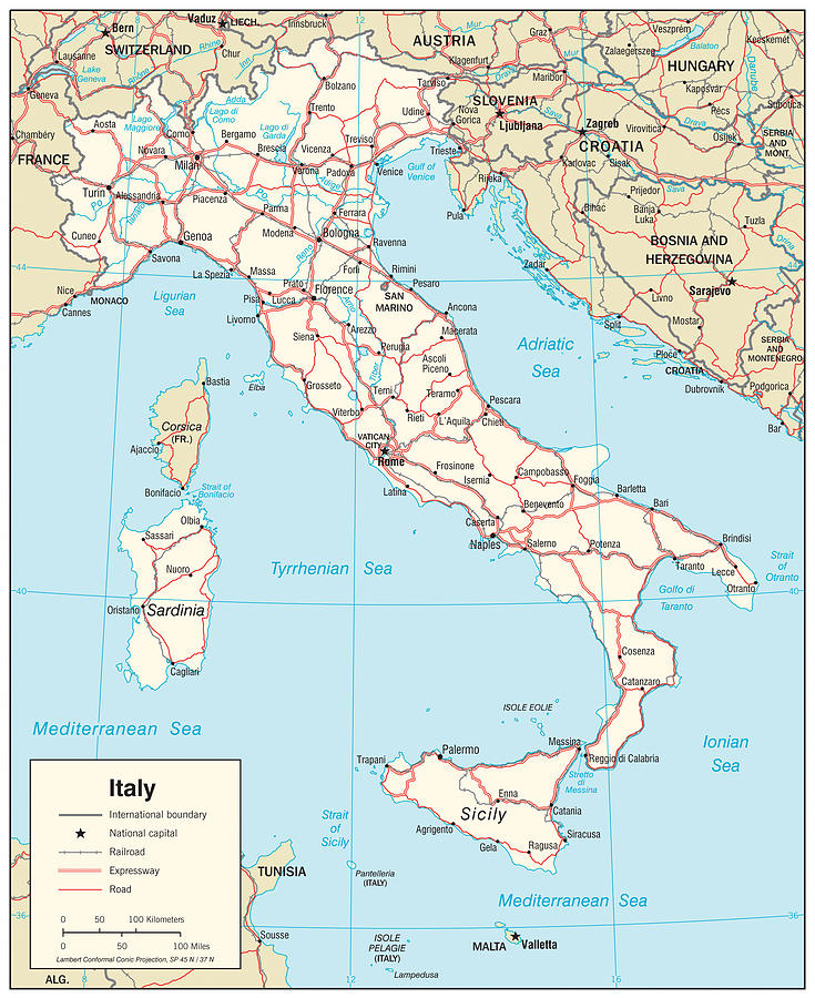 Map of Italy 3 Mixed Media by Roy Pedersen - Fine Art America