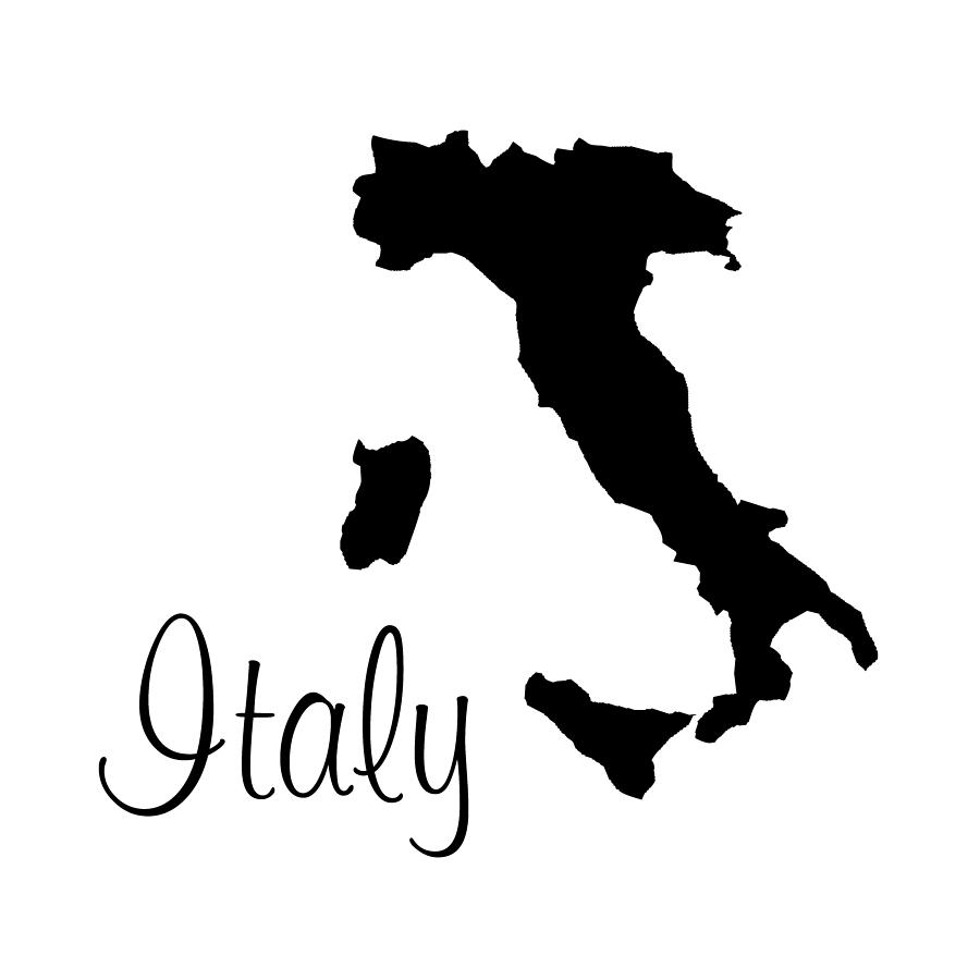Map Of Italy Black Digital Art By Custom Home Fashions Pixels