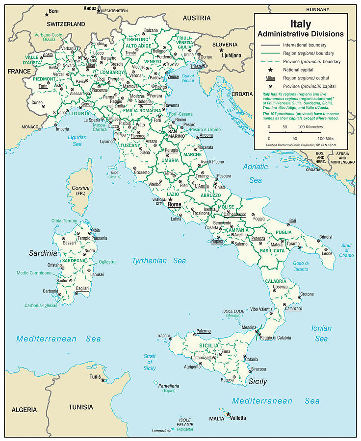 Map of Italy Mixed Media by Roy Pedersen