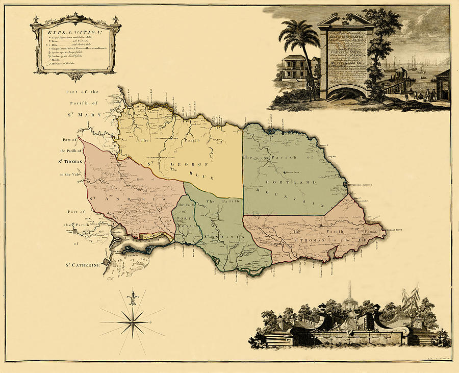 Map Of Jamaica 1763 Photograph